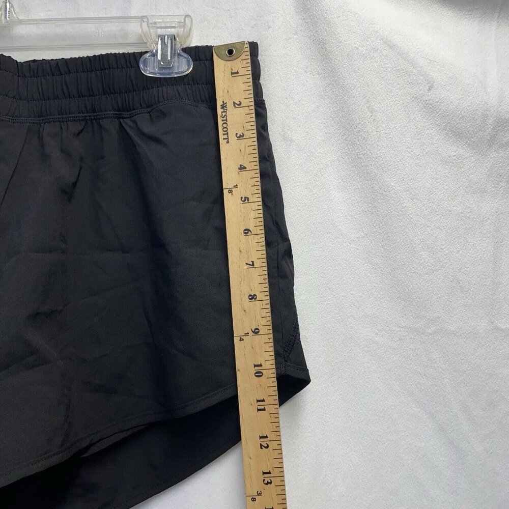 AFITNE Lined Elastic Waist Athletic Running Shorts Women Large Black Zip Pocket - Picture 4 of 14